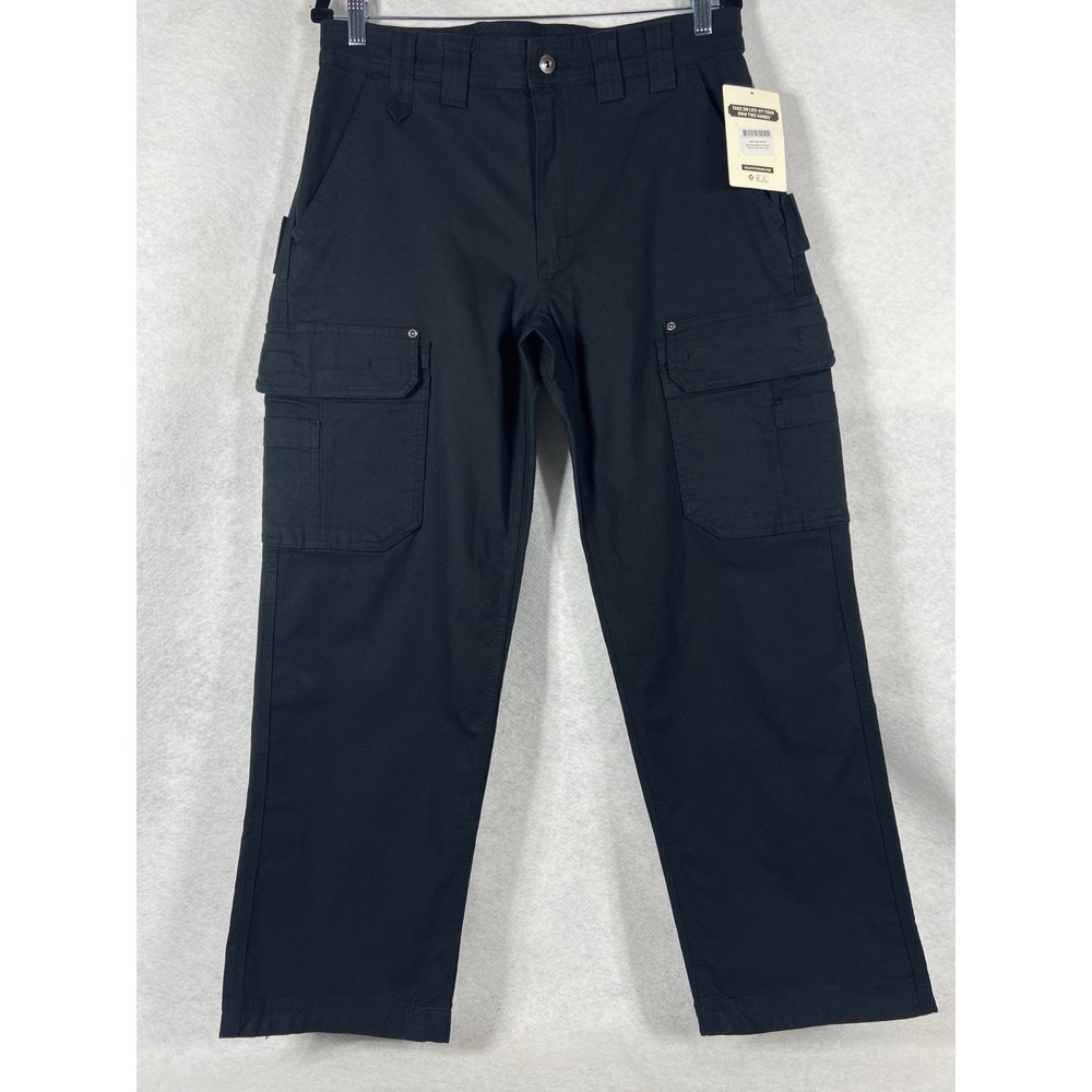 Duluth Trading Cargo Work Pants Men's 33x30 Black Flex Fire Hose Rix Fit New